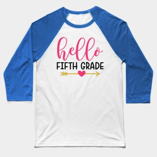 Hello Fifth Grade Kids Back to School Cute Baseball T-Shirt